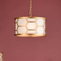 dr lighting Epstein hanging light in gold and ivory, 40 cm