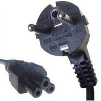 Connekt Gear Black European Schuko Plug Top to IEC C5 Cloverleaf Kettle TV Power Cord Cable - 2 Meter