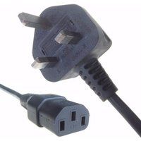 Connekt Gear Black 5A UK Mains Plug Top to IEC Female C13 Kettle TV Power Cord Cable - 0.5 Meter