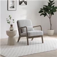 Kyoto Leah Fabric Accent Chair - Natural Stripe