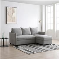 Kyoto Ruben Boucle Reversible Corner Sofa Bed - Grey