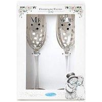 Me to You Tatty Teddy Mr & Mrs Champagne Flute Keepsake Gift Set - Gift Boxed
