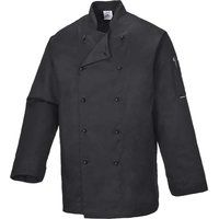 Portwest Somerset Chefs Jacket L/S, Size: M, Colour: Black, C834BKRM