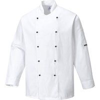 Somerset Chef Jacket Long Sleeve Pocket Food Catering Kitchen XS - 3XL C834 [L] [White]