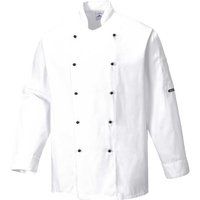 Somerset Chef Jacket Long Sleeve Pocket Food Catering Kitchen XS - 3XL C834 [L] [White]