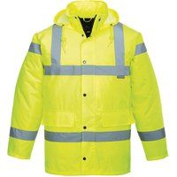 Portwest high-visibility yellow breathable waterproof Traffic work coat #S461