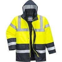 Portwest Hi-Vis Contrast Traffic Jacket, Colour: Yellow/Navy, Size: 4XL, S466YER4XL