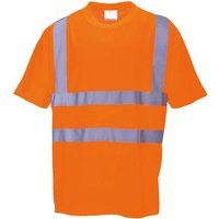 Warrior Mens Work Safety Protective Hi-Vis Hi-vT-shirt Orange HV48