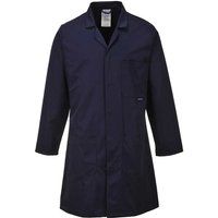 Portwest navy polycotton laboratory lab engineering warehouse work coat #C852