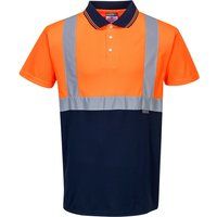 Portwest high-visibility yellow or orange contrast polyester polo-shirt #S479