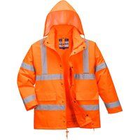 Portwest Hi-Vis 4-in-1 Traffic Jacket, Size: M, Colour: Orange, S468ORRM