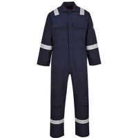 Biz Weld Mens Iona Flame Resistant Coverall Navy Blue 3XL 34"