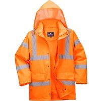 Portwest RT60ORRM Series RT60 Hi-Vis Breathable Jacket, Regular, Size: Medium, Orange