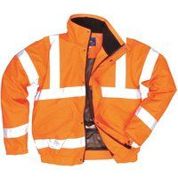Oxford Weave 300D Class 3 Breathable Hi Vis Bomber Jacket Orange M