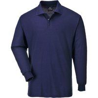 Portwest Genoa Long Sleeved Polo Shirt, Size: M, Colour: Navy, B212NARM