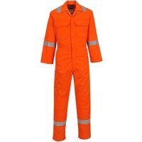 Portwest BIZ5 Bizweld FR Men/'s Coverall Flame Resistant Welding Overall Safety Gear 100% Cotton Reflective Tape Knee Pad Pockets Molten Metal Splash Protection, Orange, XL