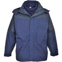 Portwest 3-in-1 Jacket Polyester Zip-pockets Detachable-fleece Medium Navy Ref S570NAVYMED