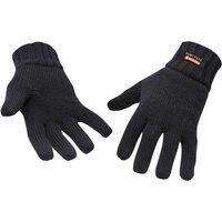 Portwest Knit Glove Insulatex Lined, Size: One Size, Colour: Black, GL13BKR