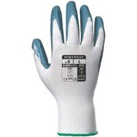 Portwest Flexo Grip Nitrile Gloves, Color: Grey/White, Size: M, A310GRWM
