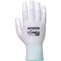 Portwest A121WHRS PU Fingertip Glove, Regular, Size: Small, White