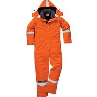 Biz Flame Mens Flame Resistant Antistatic Winter Overall Orange 2XL 32"