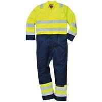 Portwest BIZ7 Hi-Vis Anti-Static Bizflame Pro Coverall Yellow/Navy, Large