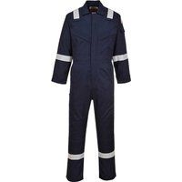 Biz Flame Mens Flame Resistant Super Lightweight Antistatic Coverall Navy Blue L 32"