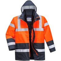 Portwest high-visibility waterproof quilt-lined traffic work winter coat #S466