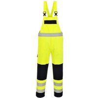 Portwest Hi-Vis Multi-Norm Bib and Brace, Color: Yellow/Navy, Size: XXL, FR63YNRXXL
