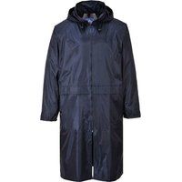 Portwest S438 Men/'s Lightweight Waterproof Classic Raincoat Long Rain Jacket Navy, X-Large