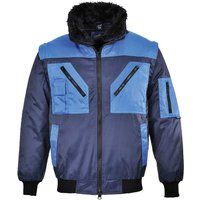 Portwest PJ20NARM Series PJ20 Two Tone Pilot Jacket, Regular, Size: Medium, Navy/Royal