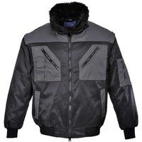 Portwest Two Tone Pilot Jacket, Size: XL, Colour: Black/Grey, PJ20BYRXL