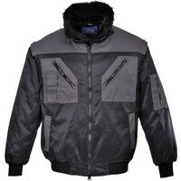 Portwest Two Tone Pilot Jacket, Size: 4XL, Colour: Black/Grey, PJ20BYR4XL