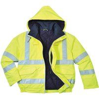 Portwest Bizflame Rain Hi-Vis Antistatic FR Bomber Jacket, Size: L, Colour: Yellow, S773YERL