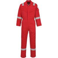 Biz Flame Mens Flame Resistant Super Lightweight Antistatic Coverall Red S 32"