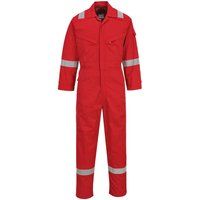 Portwest Flame Resistant Light Weight Anti-Static Coverall 280g, Size: M, Colour: Red, FR28RERM