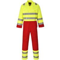 Biz Flame Mens Pro Flame Resistant Services Coverall Yellow XL