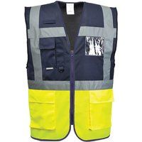 Portwest Paris Executive Vest, Size: XXL, Colour: Yellow/Navy, C276YNRXXL