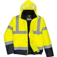 Portwest Hi-Vis Two Tone Bomber Jacket, Colour: Yellow/Navy, Size: XXXL, S266YNRXXXL