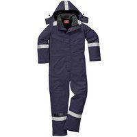 Biz Flame Mens Flame Resistant Antistatic Winter Overall Navy Blue XL 32"
