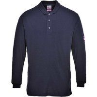 Portwest FR10 Flame Resistant Anti-Static Long Sleeve Polo Shirt Navy, X-Small