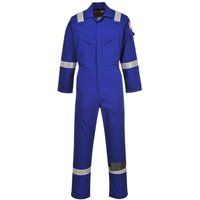 Biz Flame Mens Aberdeen Flame Resistant Antistatic Coverall Royal Blue XS 32"