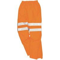 Oxford Weave 300D Class 2 Breathable Hi Vis Breathable Trousers Orange XS