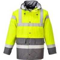 Portwest Hi-Vis Contrast Traffic Jacket, Colour: Yellow/Grey, Size: XL, S466YGYXL