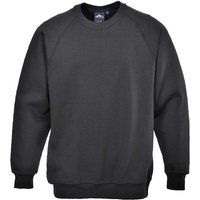 Portwest Roma Sweatshirt, Size: 4XL, Colour: Black, B300BKR4XL