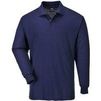 Portwest Genoa Long Sleeved Polo Shirt, Size: XS, Colour: Navy, B212NARXS