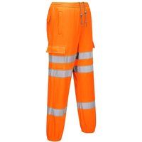 Portwest Hi-Vis Jogging Bottoms, Size: L, Colour: Orange, RT48ORRL