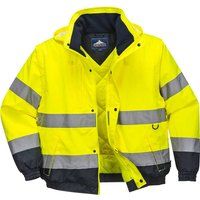 PORTWEST Hi Vis 2 in 1 Jacket Waterproof Lined Detachable Sleeves Safety C468