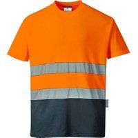 Portwest Two Tone Cotton Comfort T-Shirt, Size: XXXL, Colour: Orange/Navy, S173ONRXXXL