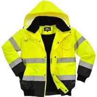 Portwest Mens HI-Vis Safety Workwear Contrast Bomber Jacket